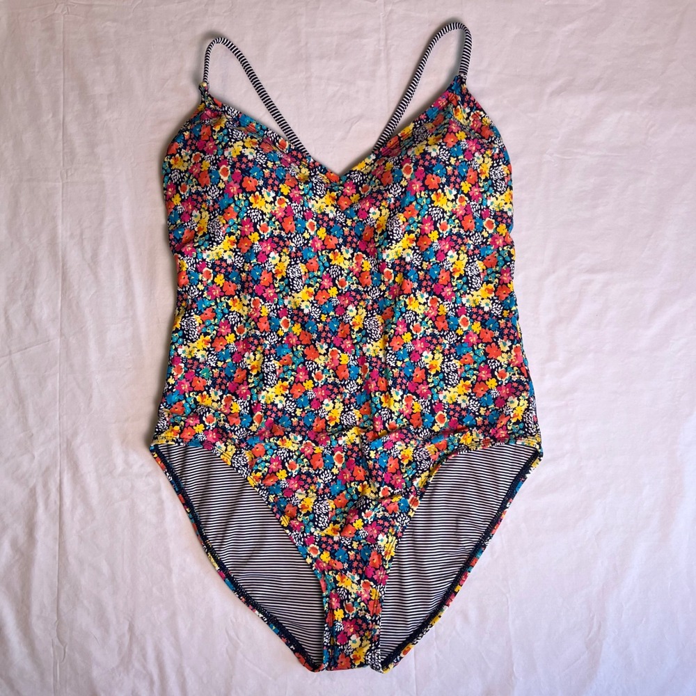 Anne Cole Signature One Piece Swimsuit 16 Multicolor Floral Designer Resortwear